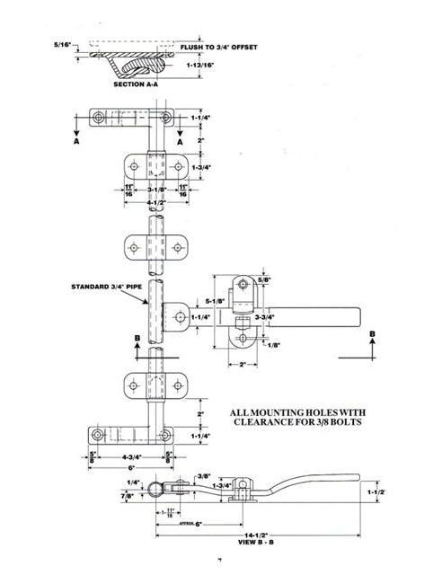 Universal Cam Two-Point Door Lock with Adjustable Handle and Narrow Keepers - Image 2