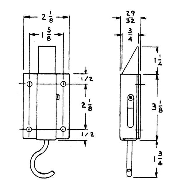 Long Latch Bolt with 30° Taper & 1-1/4" Travel - Zinc Plated - Image 2