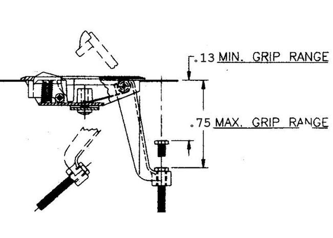 Adjustable Compression Latch with Push Button, Chrome Finish - Image 4