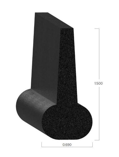 Uni-Grip Truck Cap Rubber Flap Seal, 0.690x1.500in - Image 2