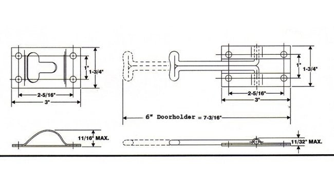 Hold Tite 6 Inch Door Holder with Zinc Plated Hook - Image 2