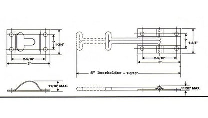 Hold Tite 6 Inch Door Holder with Zinc Plated Hook - Image 2