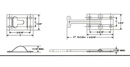 Stainless Steel Door Holder with 4" Hook - Image 2
