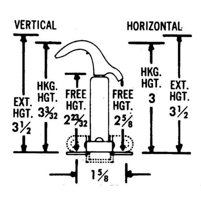 Horizontal & Vertical Catch Fastener, Single Horn - Truck Hardware - Image 3