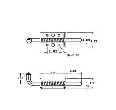 Heavy-Duty 1/2" Steel Spring Latch Bolt - Image 2