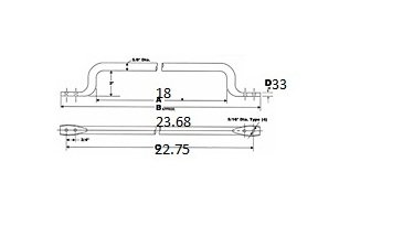 Heavy Duty Chrome Grab Handle, 18 inch - Image 3