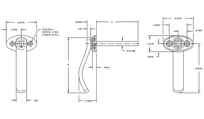 Stainless Steel Lever Handle - 4 Inch - Image 2