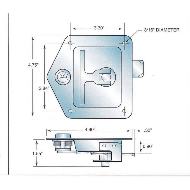 Stainless Steel 3-Point Truck Lock - Image 2