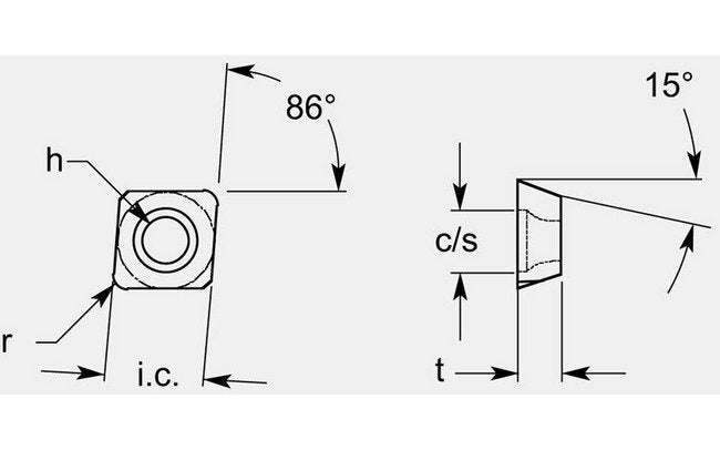 Diamond Positive Turning Blanks with ISO Style Hole - Image 1