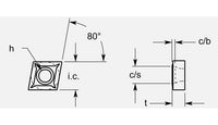 Diamond Negative F5 Chipbreaker with ISO Style Hole, 0.204/0.210 in