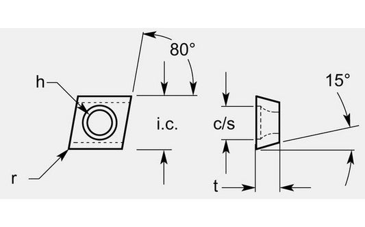 Diamond Positive Turning Blank with ISO Style Hole - Image 1