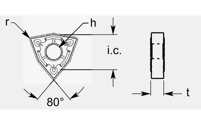 Trigon Negative RA Chipbreaker with Hole, 0.196/0.202 in - Image 1