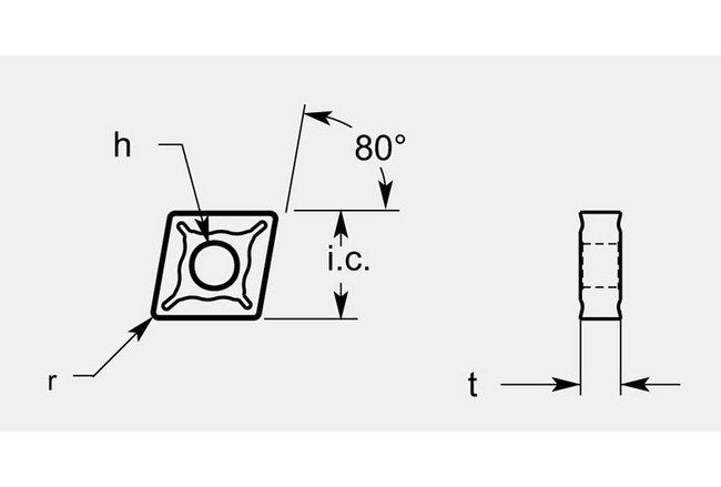 Diamond Negative GP2 Chipbreaker with Hole - Image 1