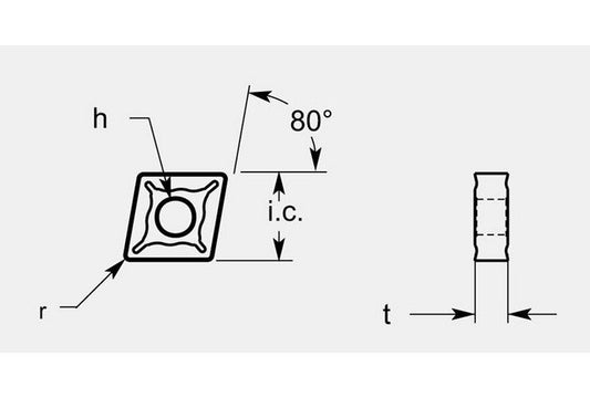 Diamond Negative GP2 Chipbreaker with Hole - Image 1
