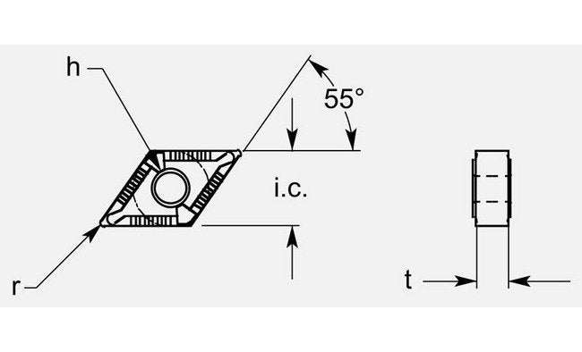 Diamond Negative GP8 Chipbreaker with Hole, Thickness 0.202 / 0.208 in - Image 1