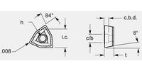 Trigon Positive with Hole and Counterbore Turning Blank, 0.184 / 0.188 in