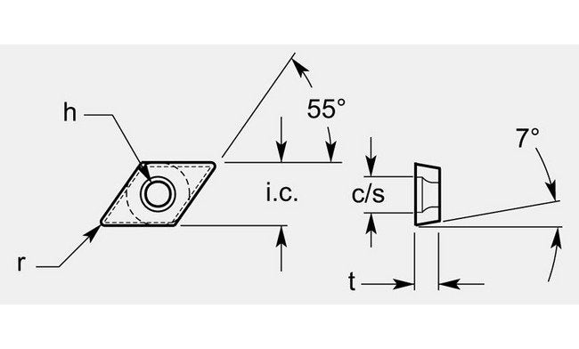 Diamond Positive Turning Blank with ISO Style Hole - Image 1