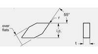 Precision Diamond Negative with Flats, IC 0.478/0.484 in