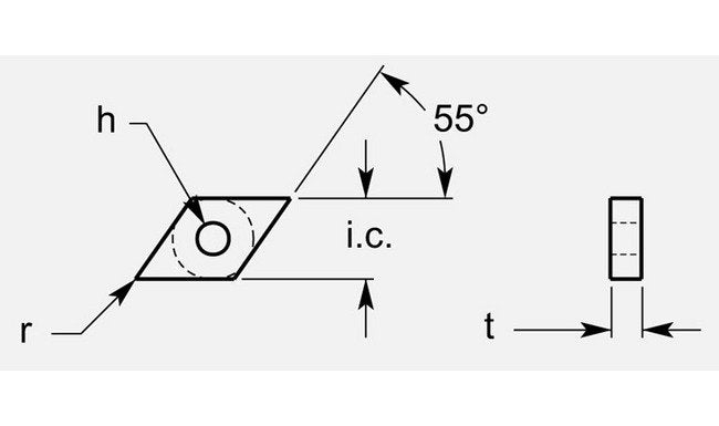 Industrial Diamond Negative with Hole, Thickness 0.166/0.174 in - Image 1