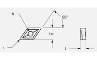 Diamond Negative GP1 Chipbreaker with Hole Set, 0.198/0.204 in