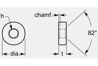Round Negative Hole & Countersink Turning Blank, 1.25 in Dia