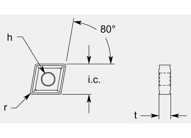 Diamond Negative GP4 Chipbreaker with Hole, 0.197/0.206 in - Image 1
