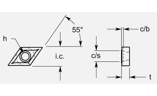 Diamond Negative F5 Chipbreaker with ISO Style Hole - Image 1