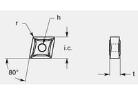 Diamond Negative F2 Chipbreaker with Hole, 0.259-0.265 in Thickness