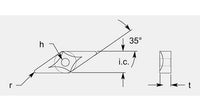 Diamond Negative R5 Chipbreaker with Hole, 1/32 in Radius