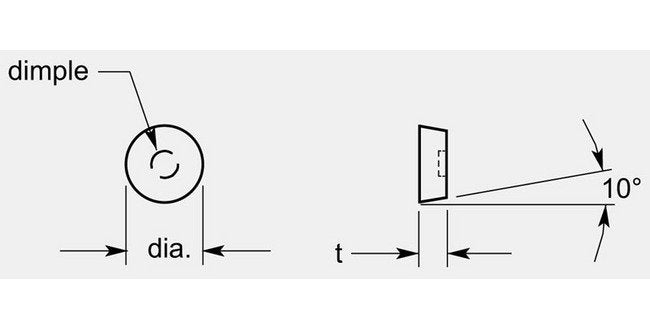 Precision Round Turning Blank with Dimple, 0.135/0.143 in - Image 1