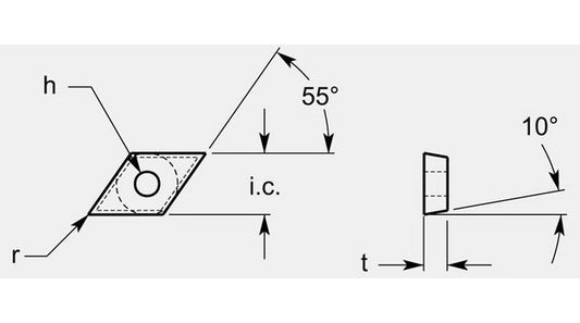Ultra-Fine Diamond Positive Turning Blank with Hole - Image 1