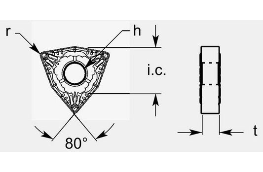 SA Chipbreaker with Hole - Thickness 0.196/0.202 in - Image 1