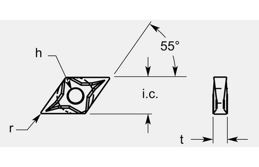 Diamond Negative Chipbreaker with Hole, 0.193/0.194 in - Image 1