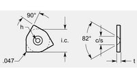 Premium Utility Trigon Negative with Hole and Countersink Set, 0.203 / 0.209 in
