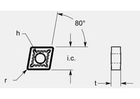 Diamond Negative EXA Chipbreaker with Hole, 0.259/0.265 in