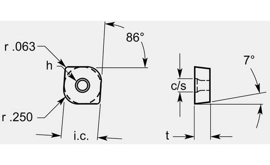 Diamond Positive Turning Blank with ISO Style Hole - Image 1