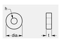 Precision Utility Round Negative with Hole, 0.265 / 0.270 in Thickness
