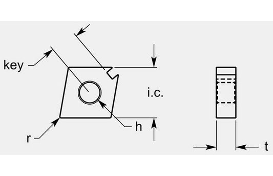80Âº Diamond Negative Indexable Turning Blank, 0.195/0.205 in - Image 1