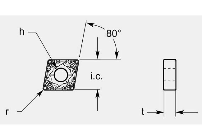 Diamond Negative SA Chipbreaker with Hole, Thickness 0.196 / 0.202 in - Image 1