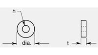 Precision Utility Round Negative with Hole, 0.130 / 0.140 in Thickness