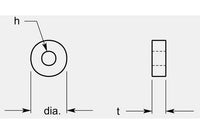Precision Round Negative with Hole Turning Blank, 0.385 / 0.393 in