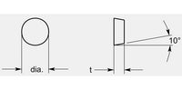 Precision Round Positive Turning Blank, 0.202/0.207 in