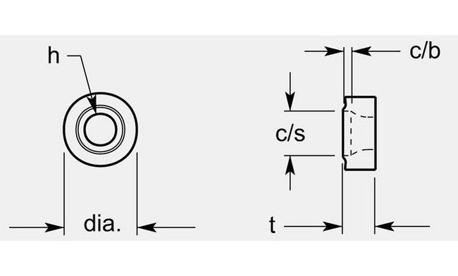 Round Negative F5 Chipbreaker with ISO Style Hole, 0.109 / 0.115 in - Image 1