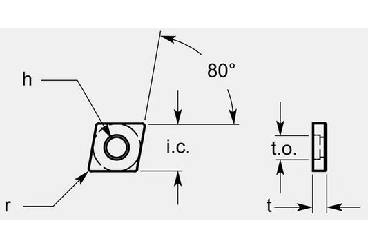 Industrial Diamond Negative Turning Blank with Counterbore, 0.198 / 0.206 in - Image 1