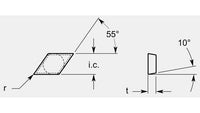 Diamond Positive Turning Blank, i.c. 0.514/0.520 in