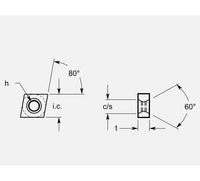 Diamond Negative Blanks with Hole & Countersink, 0.198 / 0.206 in