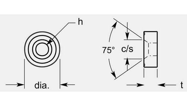 Round Negative Turning Blank with Hole 0.320/0.326 in - Image 1