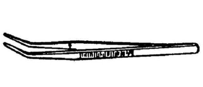 Diamond Needle Corp. 6-Inch Stainless Steel Bent Tweezer - Image 1