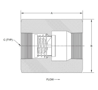 3/4" High-Pressure Check Valve - R1 Style, 1.50 psi Cracking Pressure - Image 2