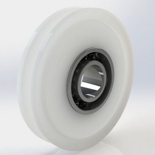 UP Series 0.75 Inch (in) Outside Diameter Standard Precision Ball Bearing ABEC1 Nylon Pulley - Image 1